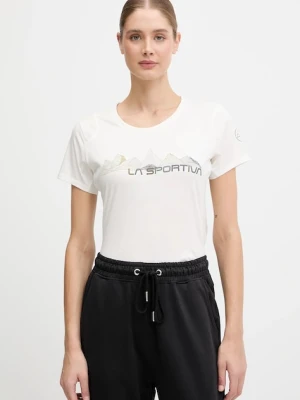 LA Sportiva t-shirt bawełniany Peaks damski kolor beżowy ZACT082