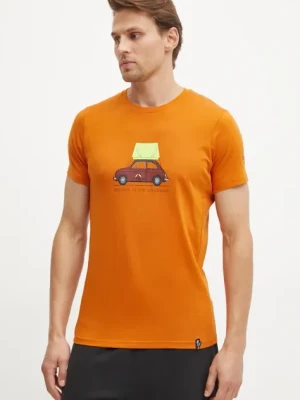 LA Sportiva t-shirt Cinquecento męski kolor pomarańczowy z nadrukiem N55208208