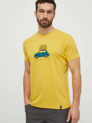 LA Sportiva t-shirt Cinquecento męski kolor żółty z nadrukiem N55735735