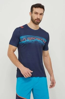 LA Sportiva t-shirt sportowy Horizon kolor granatowy z nadrukiem P65643643