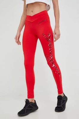 LaBellaMafia legginsy treningowe Hardcore damskie kolor czerwony z nadrukiem