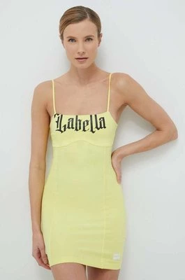 LaBellaMafia sukienka kolor żółty mini dopasowana