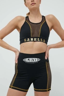 LaBellaMafia szorty treningowe Boxer damskie kolor czarny z nadrukiem high waist