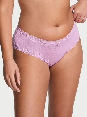 Lace Trim Majtki bawełniane w paseczki z koronką na krawędziach Cheeky Victoria's Secret