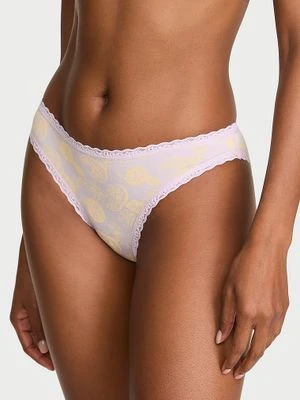 Lace Trim Majtki bawełniane z koronką Lace-Trim Bikini Victoria's Secret