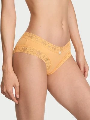 Lace Trim Majtki bawełniane z koronką szydełkową Cheeky Victoria's Secret 79U3