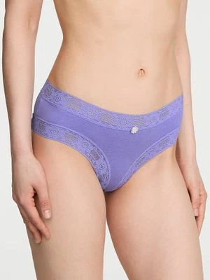 Lace Trim Majtki bawełniane z koronką szydełkową Cheeky Victoria's Secret 44M6