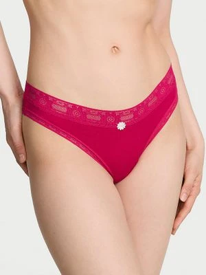 Lace Trim Stringi bawełniane z koronką szydełkową Lace-Trim Victoria's Secret 0EB9
