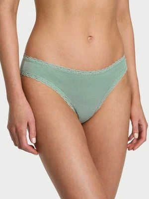 Lacie Majtki bawełniane z koronką Lace-Trim Bikini Victoria's Secret