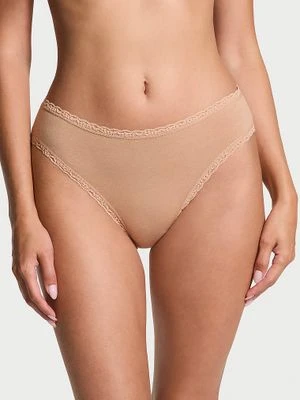 Lacie Majtki bawełniane z koronką Lace-Trim Bikini Victoria's Secret