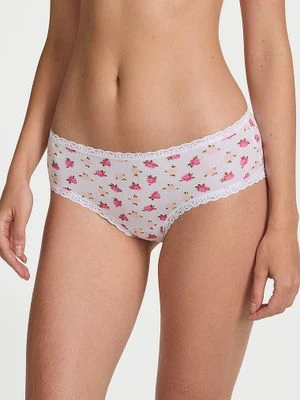 Lacie Majtki bawełniane z koronką na krawędziach Lace-Waist Cheeky Victoria's Secret