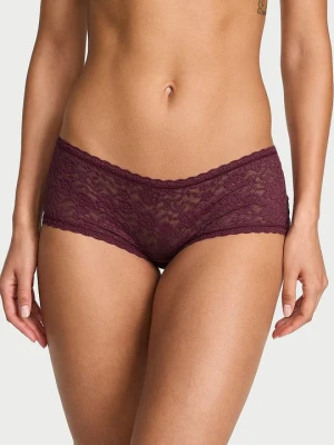 Lacie Majtki koronkowe szorty z niskim stanem Boyshort Victoria's Secret Różowy