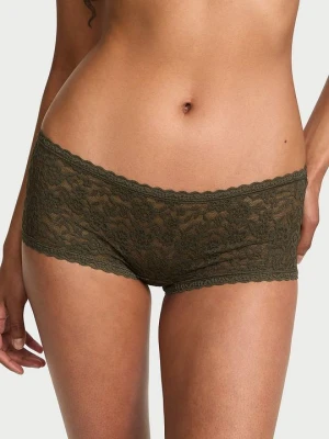 Lacie Majtki koronkowe szorty z niskim stanem Boyshort Victoria's Secret Zielony
