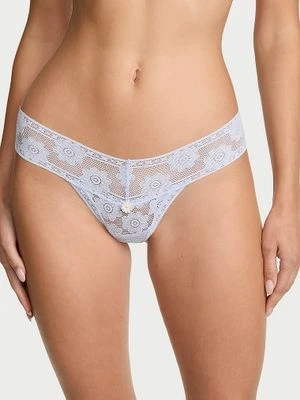 Lacie Stringi z koronką szydełkową Lace Victoria's Secret Niebieski