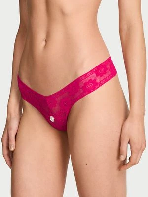 Lacie Stringi z koronką szydełkową Lace Victoria's Secret Różowy