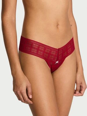 Lacie Stringi z motywem kratki Plaid Lace Victoria's Secret