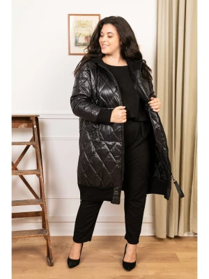 Lacony Paris Płaszcz pikowany "Clara" w kolorze czarnym rozmiar: 50/52