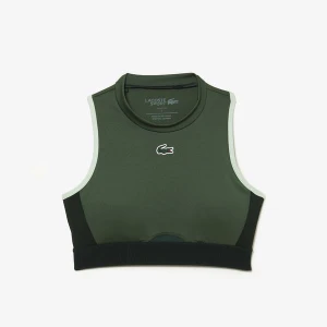 Lacoste Active Kadın Slim Fit Kolsuz Renk Bloklu Yeşil Bra