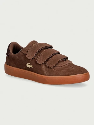 Lacoste BASESHOT STRAP sneakersy damskie zamszowe brązowy