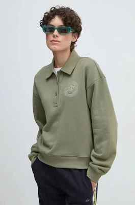 Lacoste bluza bawełniana damska kolor zielony gładka SF2641