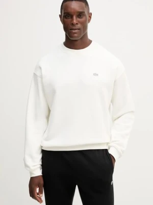 Lacoste bluza bawełniana kolor beżowy gładka SH7745