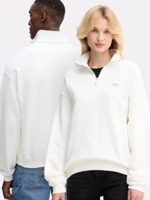 Lacoste bluza bawełniana kolor beżowy gładka SH7759