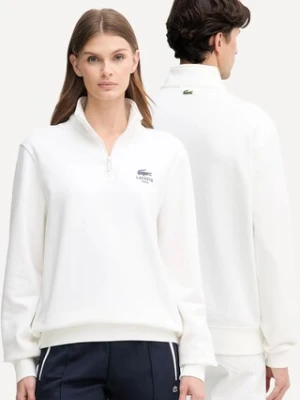 Lacoste bluza bawełniana kolor beżowy z nadrukiem SH2735