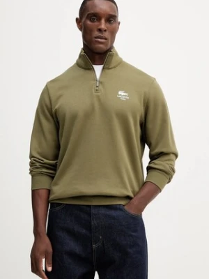 Lacoste bluza bawełniana kolor zielony z nadrukiem SH2735
