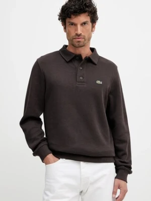 Lacoste bluza bawełniana męska kolor brązowy gładka SH5781