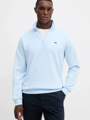 Lacoste bluza bawełniana męska kolor niebieski gładka SH9774