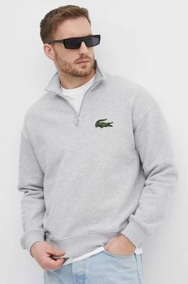 Lacoste bluza bawełniana męska kolor szary gładka