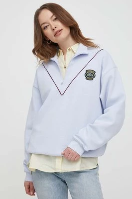 Lacoste bluza kolor niebieski z aplikacją