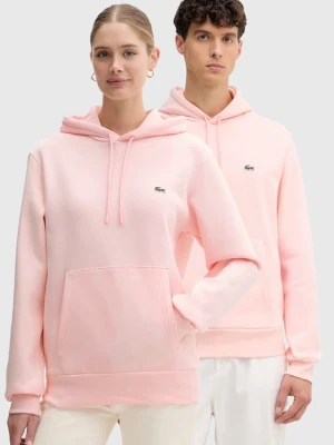 Lacoste bluza kolor różowy z kapturem gładka SH9623