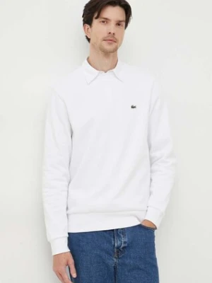 Lacoste bluza męska kolor biały gładka