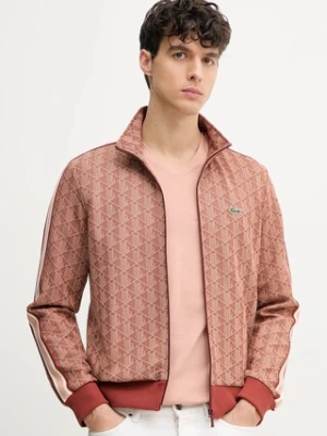 Lacoste bluza męska kolor brązowy wzorzysta