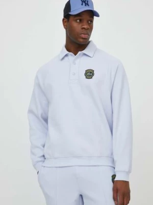 Lacoste bluza męska kolor niebieski gładka