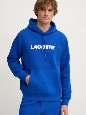 Lacoste bluza męska kolor niebieski z kapturem z nadrukiem SH2860