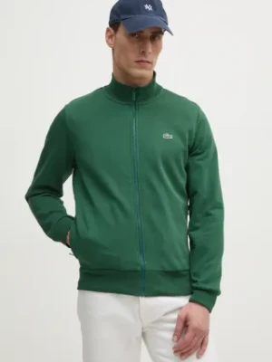 Lacoste bluza męska kolor zielony gładka