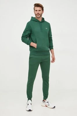 Lacoste bluza męska kolor zielony z kapturem gładka SH9623-031