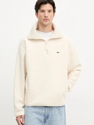 Lacoste bluza polarowa męska kolor beżowy gładka SH5500