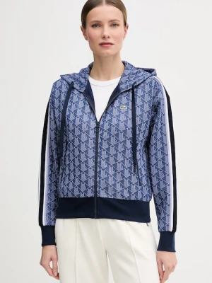 Lacoste bluza rozpinana z kapturem damska z bawełną