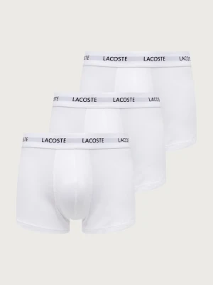 Lacoste bokserki dopasowane męskie bawełniane z elastanem 3-pack biały