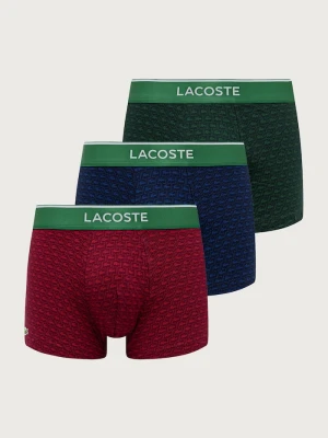 Lacoste bokserki dopasowane męskie bawełniane z elastanem 3-pack bordowy