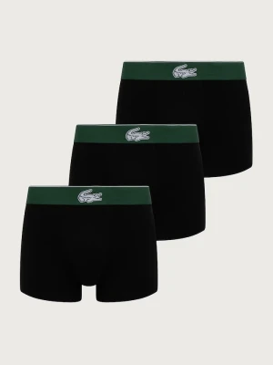 Lacoste bokserki dopasowane męskie bawełniane z elastanem 3-pack czarny