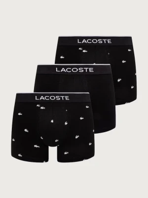 Lacoste bokserki dopasowane męskie bawełniane z elastanem 3-pack czarny