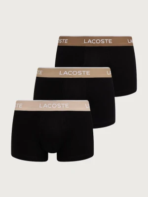 Lacoste bokserki dopasowane męskie bawełniane z elastanem 3-pack czarny