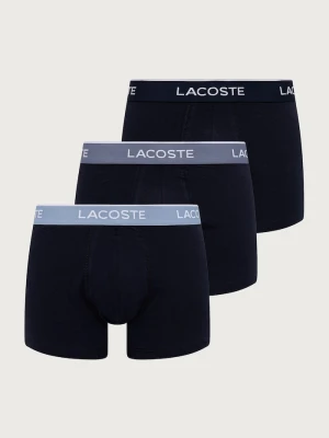 Lacoste bokserki dopasowane męskie bawełniane z elastanem 3-pack granatowy