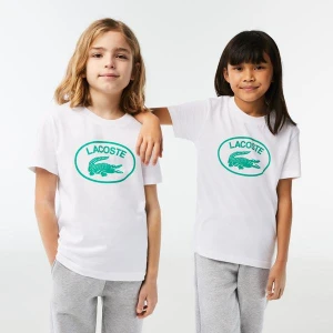 Lacoste Çocuk Baskılı Beyaz T-Shirt