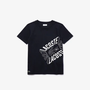 Lacoste Çocuk Baskılı Bisiklet Yaka Kısa Kollu Lacivert T-Shirt