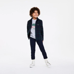 Lacoste Çocuk Baskılı Bisiklet Yaka Uzun Kollu Gri T-Shirt